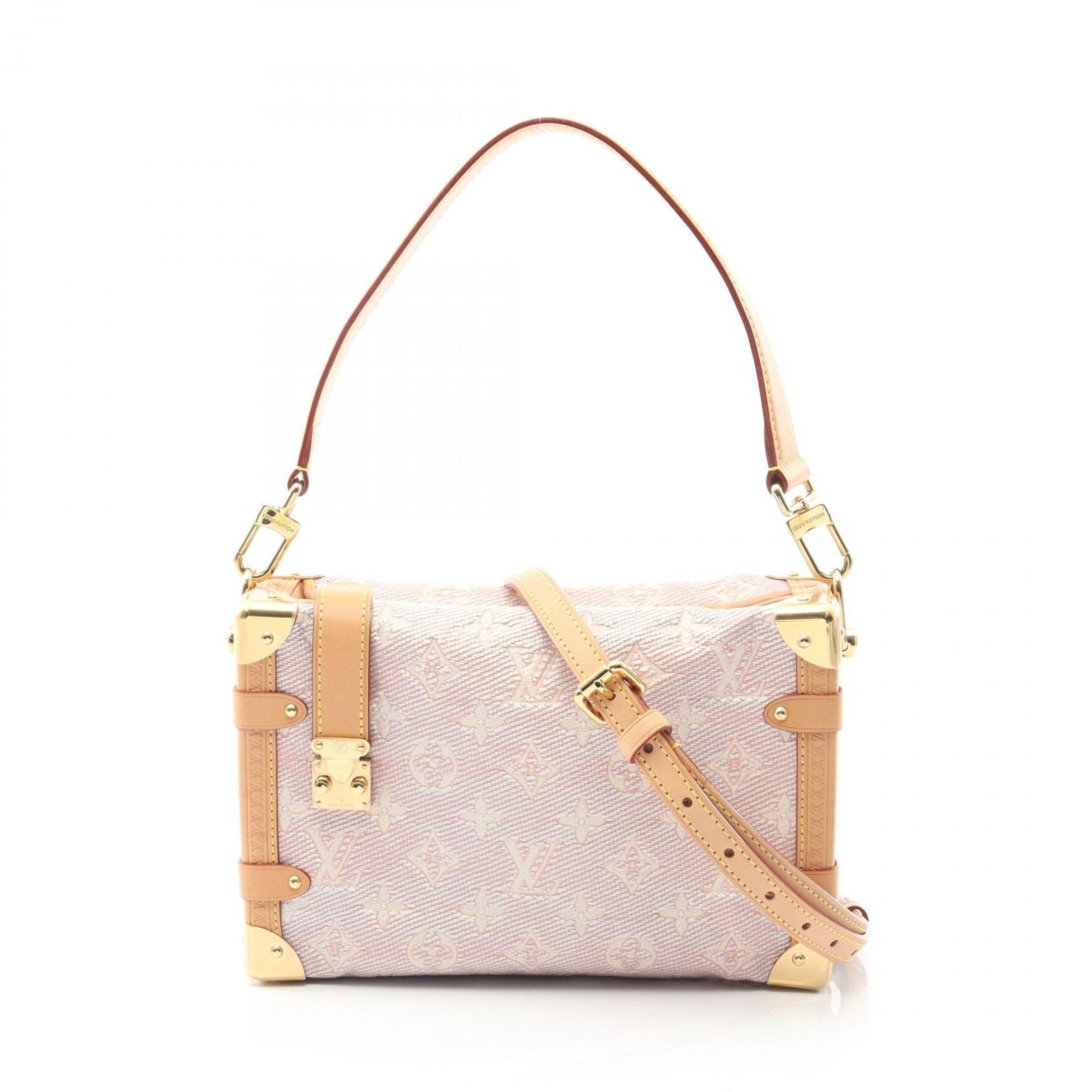 Louis Vuitton Handbag Side Trunk MM Rose PVC Coated Canvas Leather Side Trunk