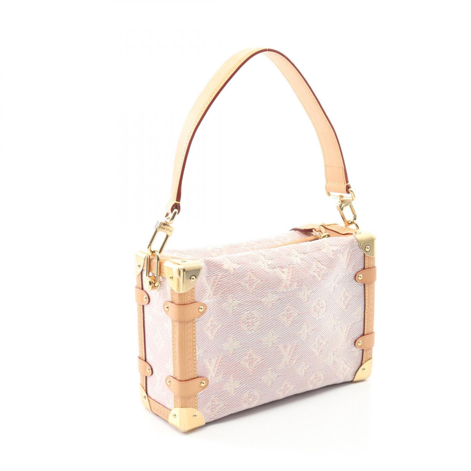 Louis Vuitton Handbag Side Trunk MM Rose PVC Coated Canvas Leather Side Trunk