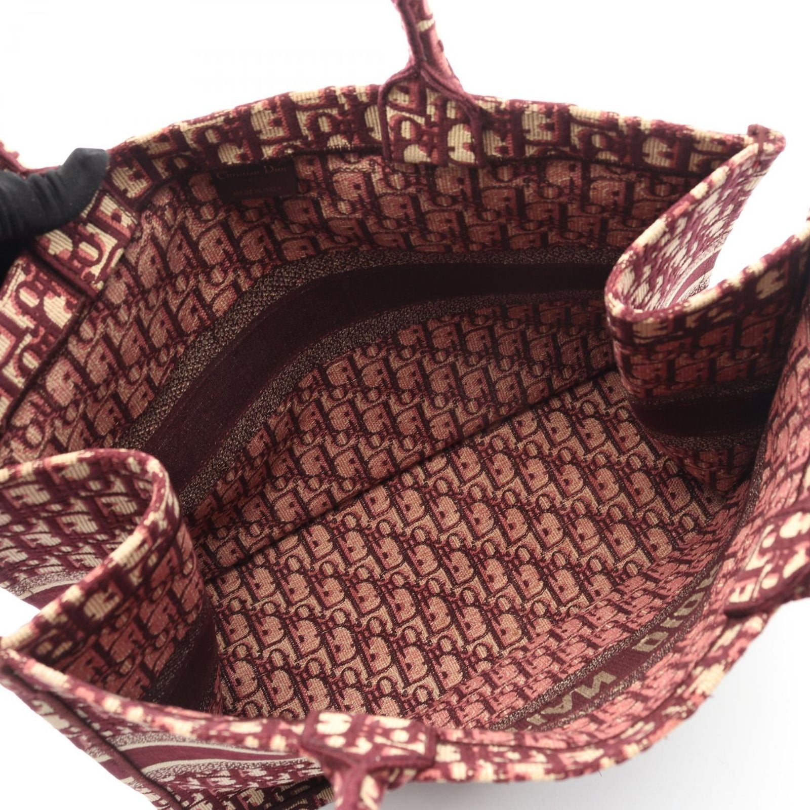 Dior Tote Bag Book Tote Book Tote Large Oblique M1286zriw-M974 Wine Red Canvas