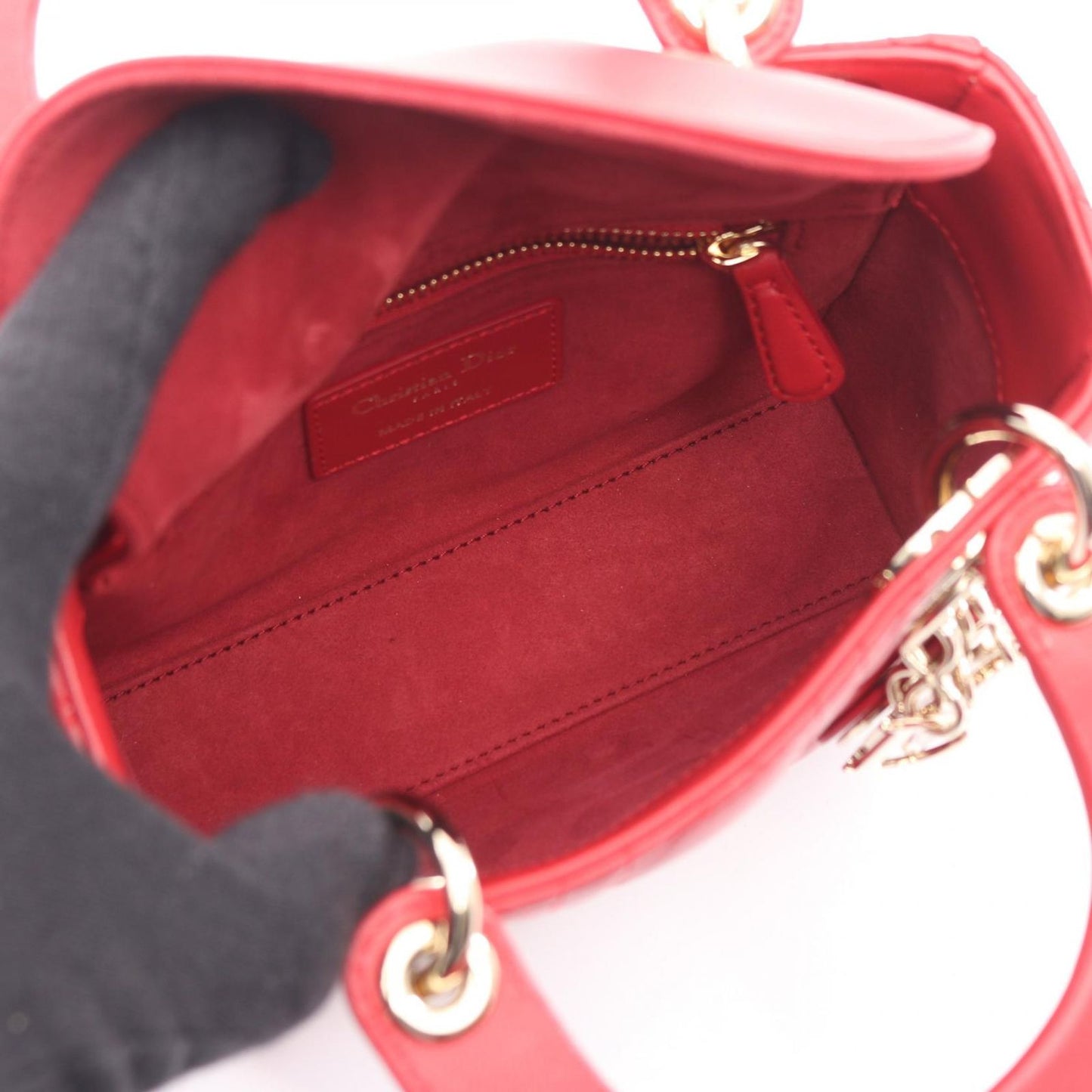 Dior Handbag Lady Dior Mini Cannage Red Leather Lady Dior Cannage 2way Tote