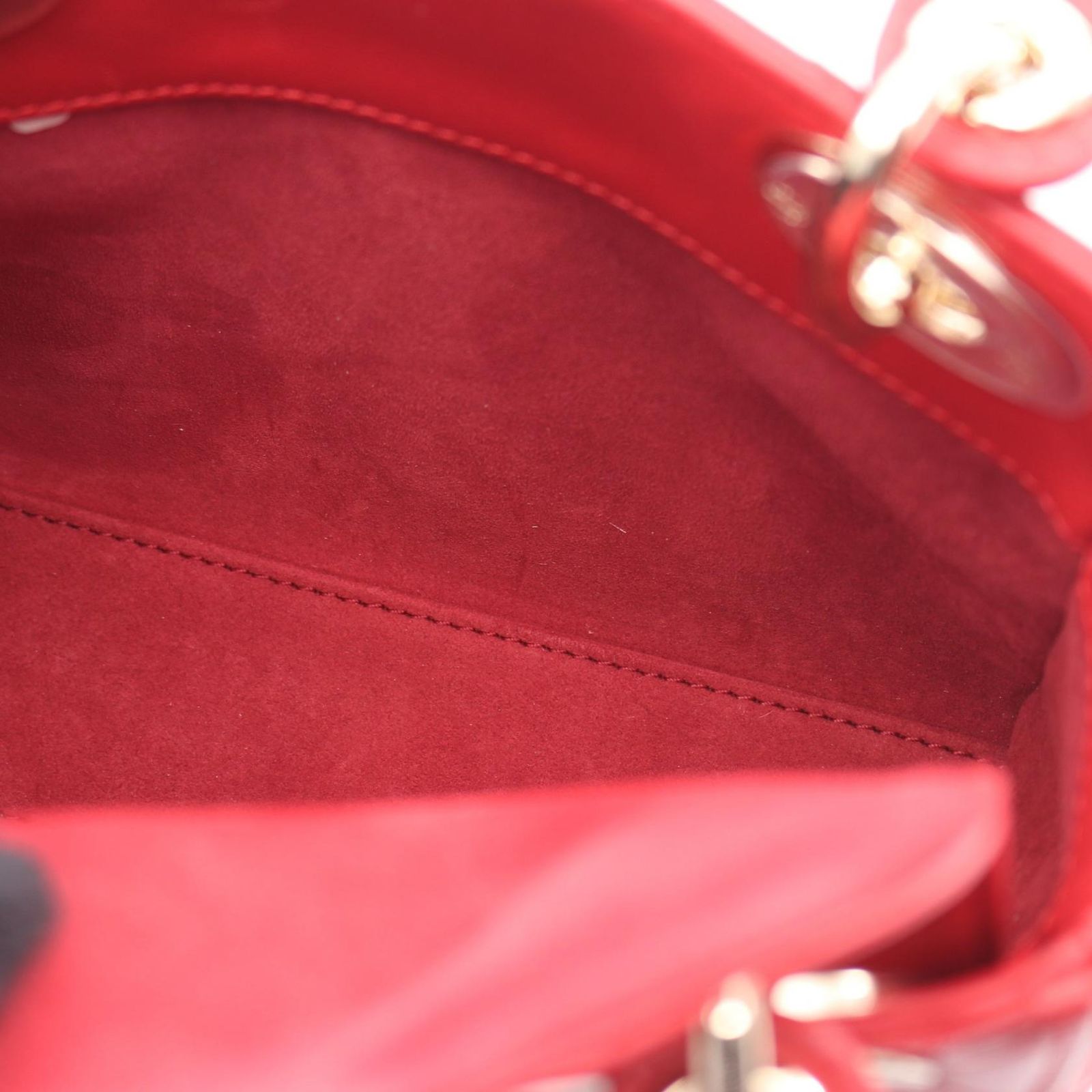 Dior Handbag Lady Dior Mini Cannage Red Leather Lady Dior Cannage 2way Tote