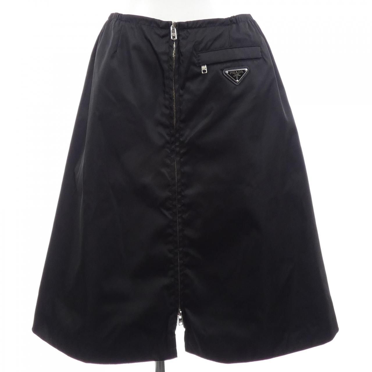 Prada Gabardine Flared Skirt Triangle Logo 21h881 S202 1wq8 Skirt