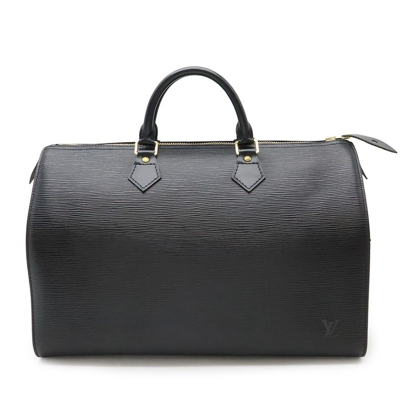LOUIS VUITTON Epi Speedy 35 Handbag Boston Bag Leather Noir Black Black M42992