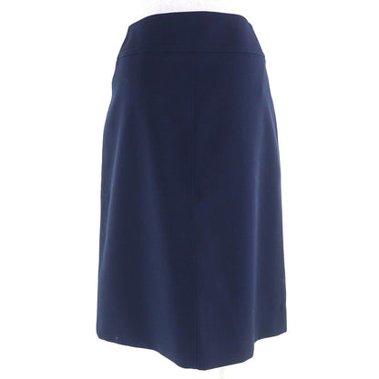 Unused Item△Hermes 21aw Wool Rayon Center Zip Tight Skirt Navy 34 Made in