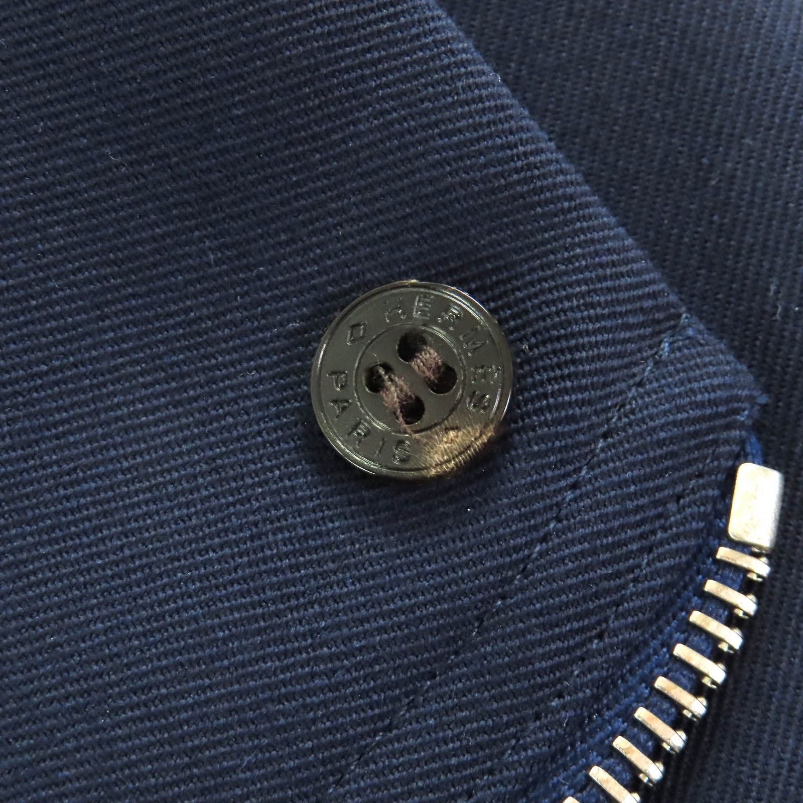 Unused Item△Hermes 21aw Wool Rayon Center Zip Tight Skirt Navy 34 Made in