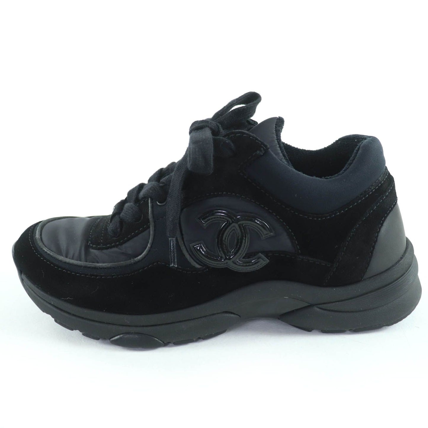 Chanel G34360 Suede Leather Coco Mark Low Cut