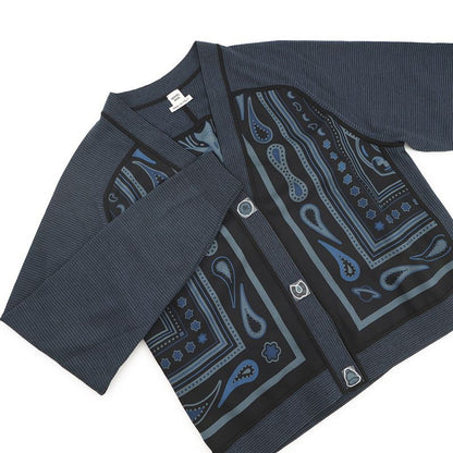 Hermes Cardigan Twill Lane Long Sleeve Candy Libris Print 34 Noir Black -regris