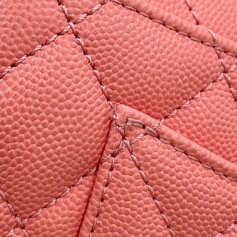 Chanel Handbag CC Logo Coco Handle Mini Flap Lambskin 2-Way Coral Pink