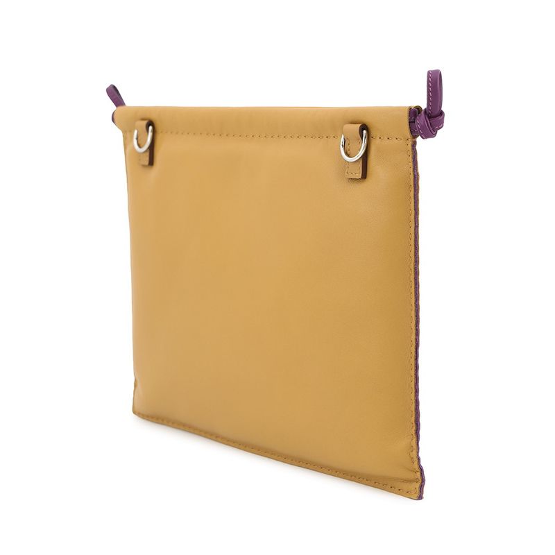 Hermes Pouch Pillow Sesame Ultra Violet Silver Lambskin