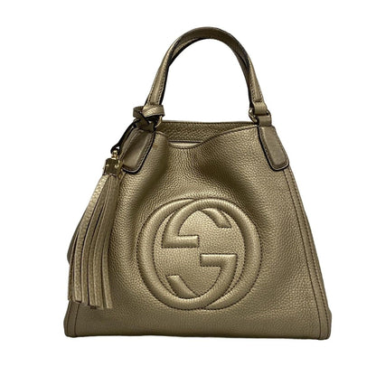 Gucci Tote Bag Soho 336751 Gold Leather