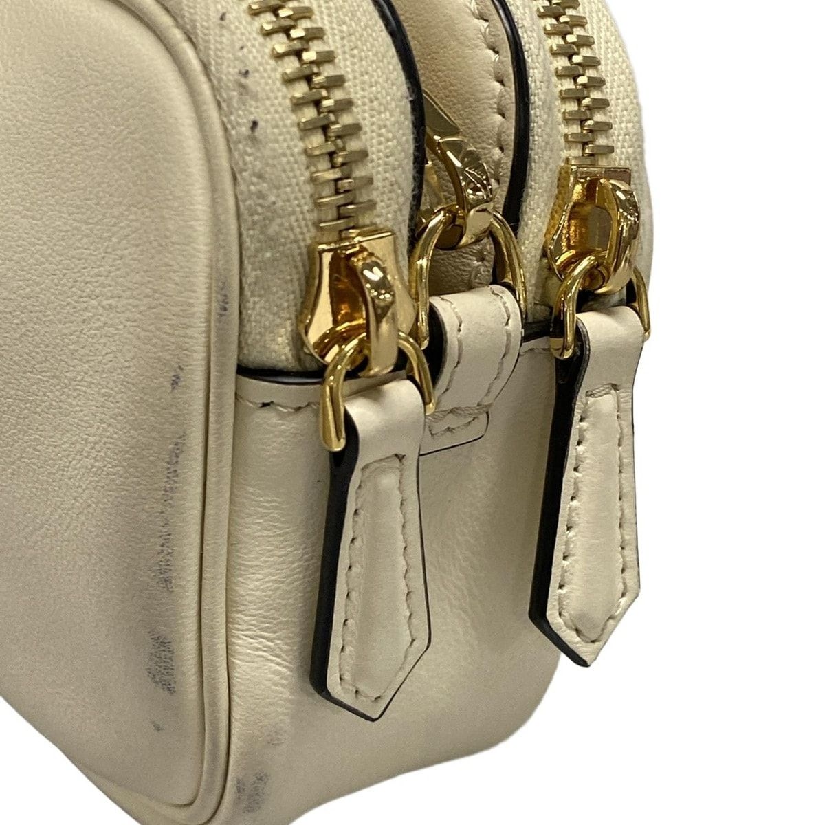 Fendi Shoulder Bag Easy Baguette 8bs044 Ivory X Black Chain Shoulder/strap