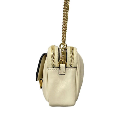 Fendi Shoulder Bag Easy Baguette 8bs044 Ivory X Black Chain Shoulder/strap