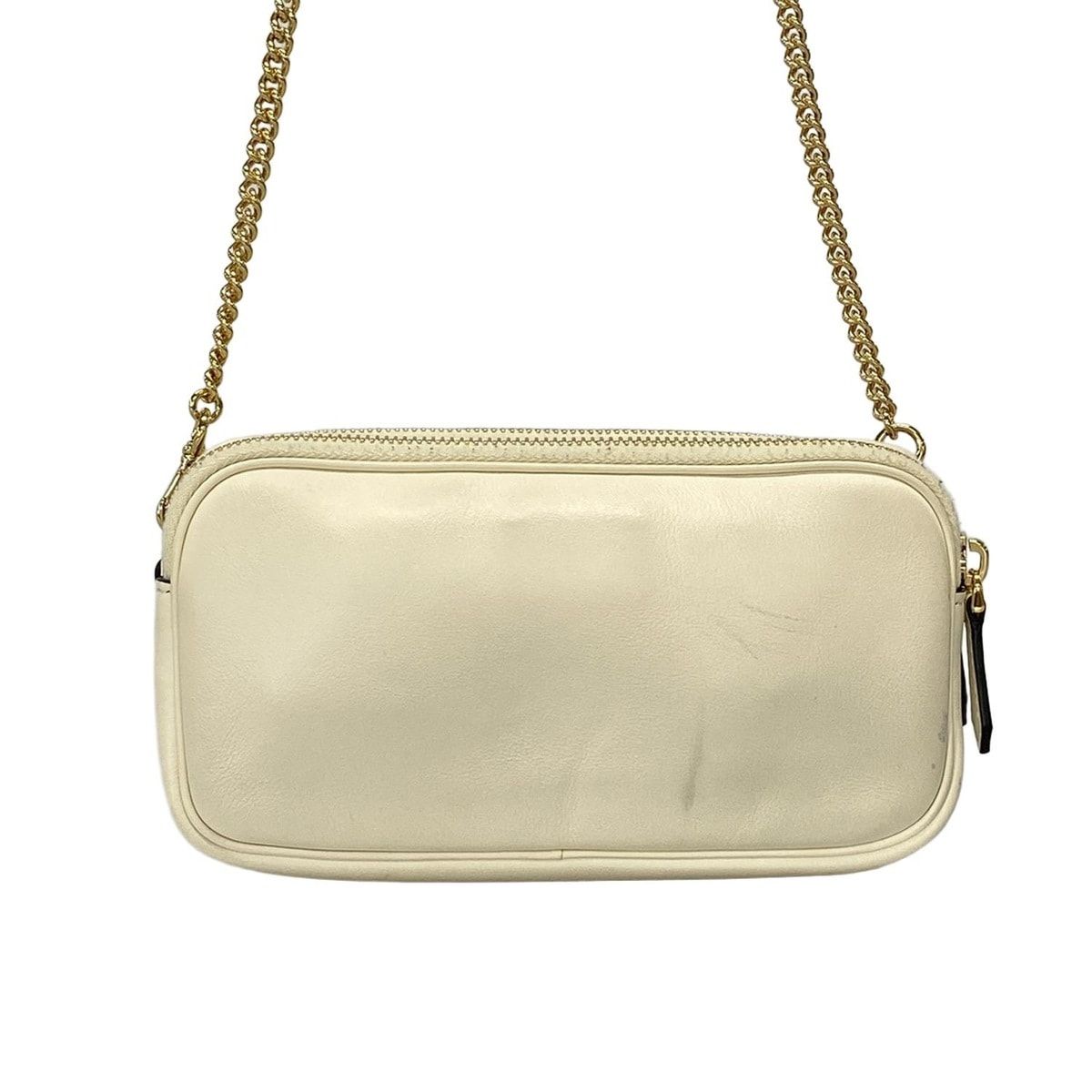 Fendi Shoulder Bag Easy Baguette 8bs044 Ivory X Black Chain Shoulder/strap