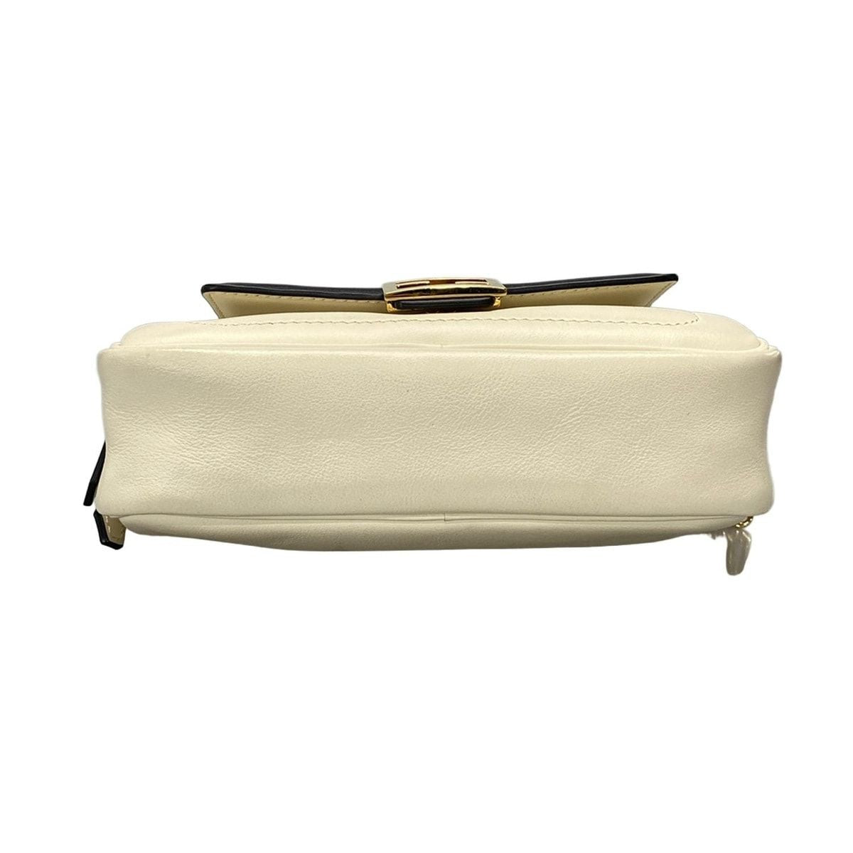 Fendi Shoulder Bag Easy Baguette 8bs044 Ivory X Black Chain Shoulder/strap