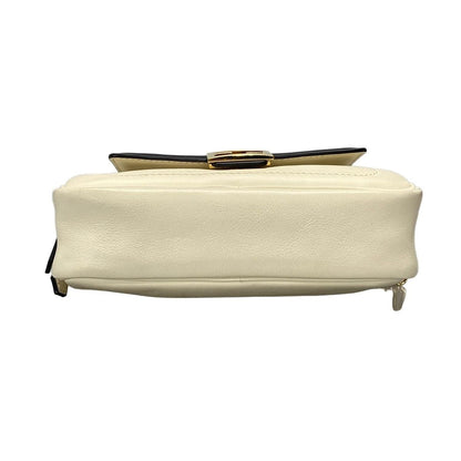 Fendi Shoulder Bag Easy Baguette 8bs044 Ivory X Black Chain Shoulder/strap