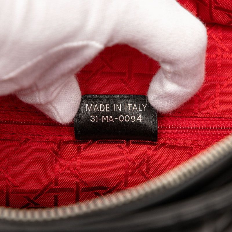 Dior Cannage Lady Dior Handbag Shoulder Bag 2way Black Lambskin Ladies Dior