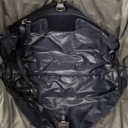 Chanel Coco Cocoon PM Reversible Tote Bag Handbag A48610 Khaki Navy Nylon