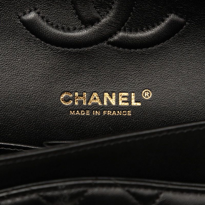 Chanel Matelasse 25 Coco Mark W Flap Chain Shoulder Bag 1112 Black Pink Gold