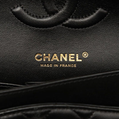 Chanel Matelasse 25 Coco Mark W Flap Chain Shoulder Bag 1112 Black Pink Gold