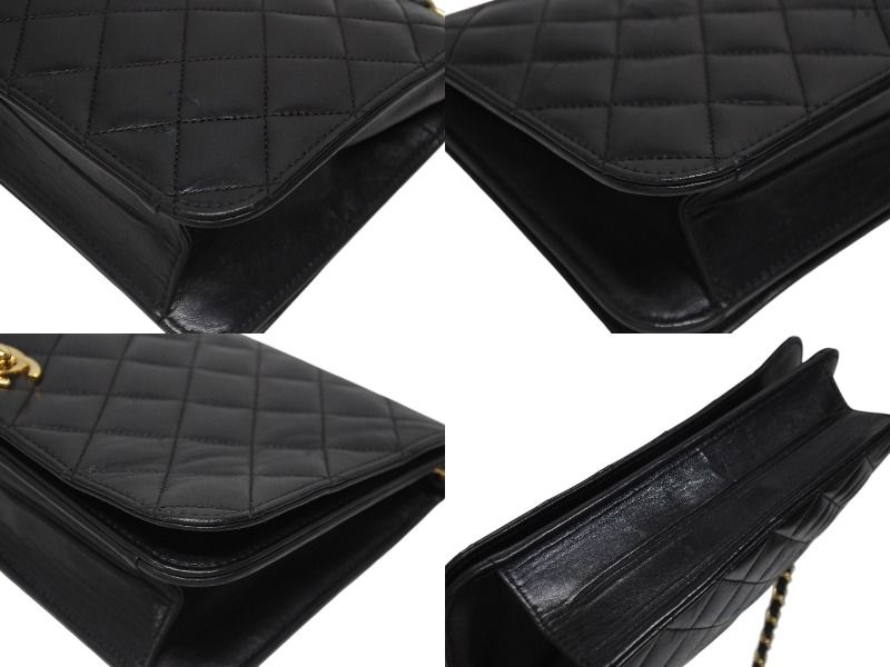 Chanel Turnlock Chain Shoulder Bag CC Logo Lambskin Black Gold — view 6