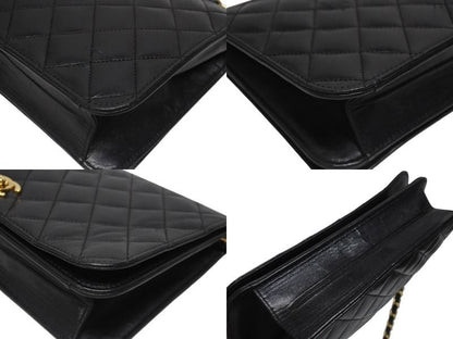 Chanel Turnlock Chain Shoulder Bag CC Logo Lambskin Black Gold — view 6