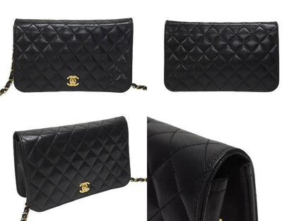 Chanel Turnlock Chain Shoulder Bag CC Logo Lambskin Black Gold — view 2