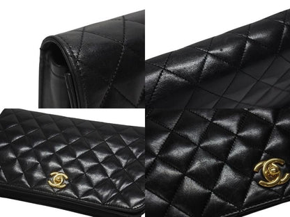 Chanel Turnlock Chain Shoulder Bag CC Logo Lambskin Black Gold — view 3