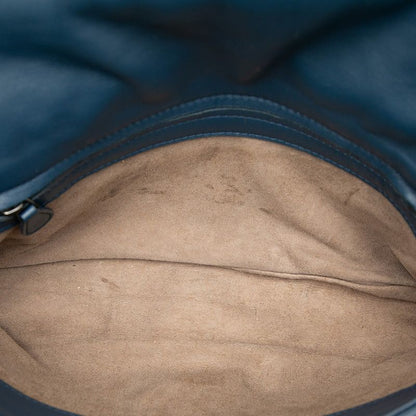 Bottega Veneta Intrecciato Crossbody Shoulder Bag Navy Leather Women's Bottega