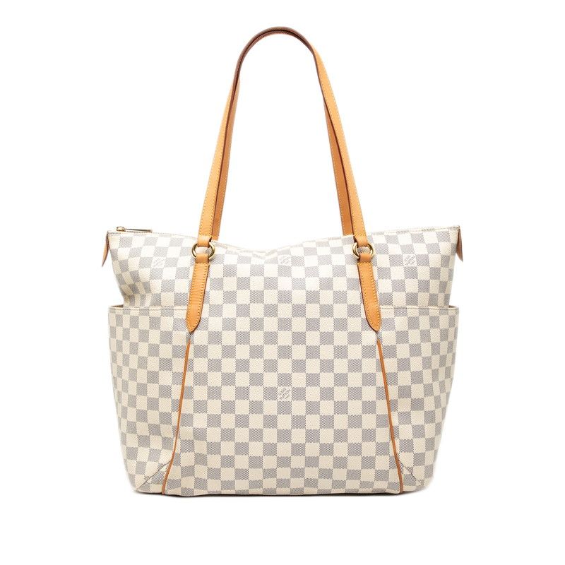 Louis Vuitton Damier Azure Totally GM Tote Bag Shoulder Bag N51263 White Ivory