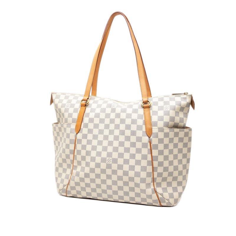 Louis Vuitton Damier Azure Totally GM Tote Bag Shoulder Bag N51263 White Ivory