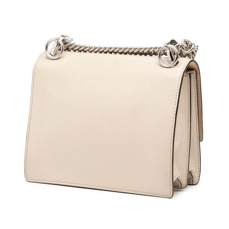 Fendi Canai Chain Shoulder Bag 8m0381 Beige Leather Women's Fendi