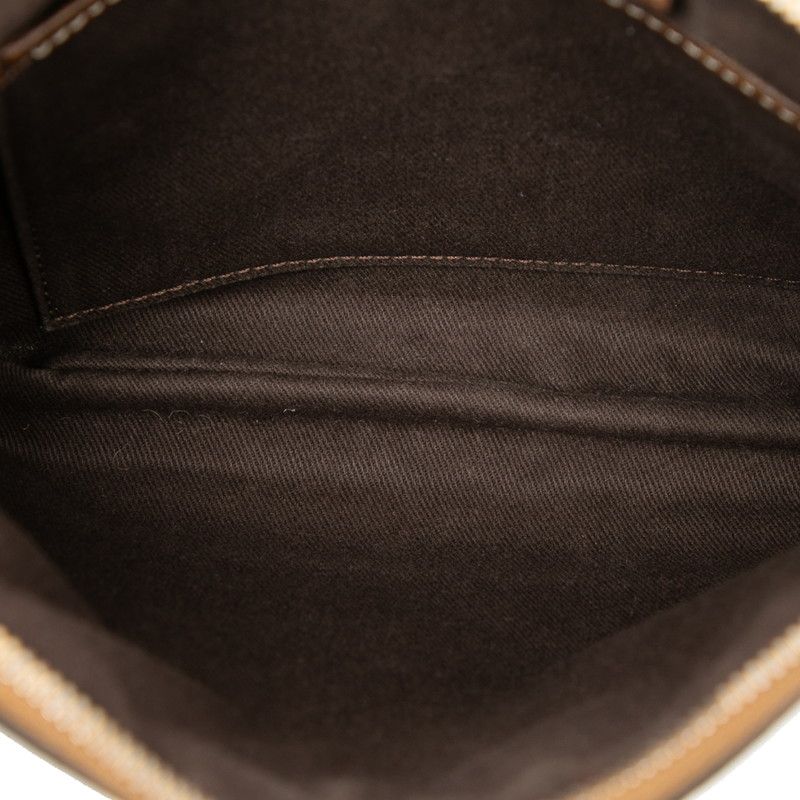 Celine Vintage Carriage Logo One Shoulder Bag Brown Canvas Leather Women's