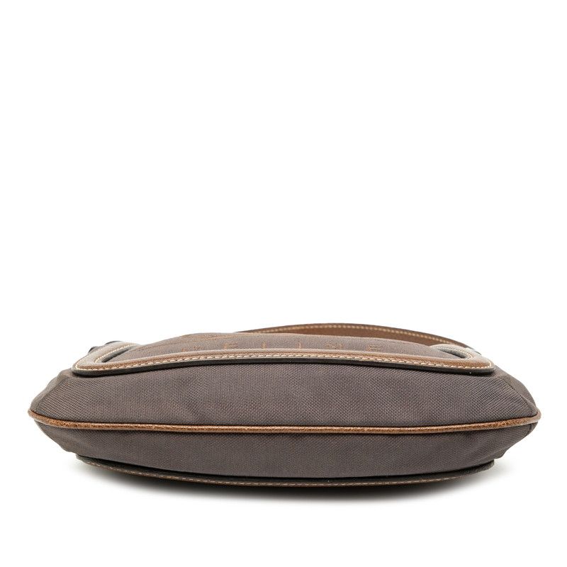 Celine Vintage Carriage Logo One Shoulder Bag Brown Canvas Leather Women's