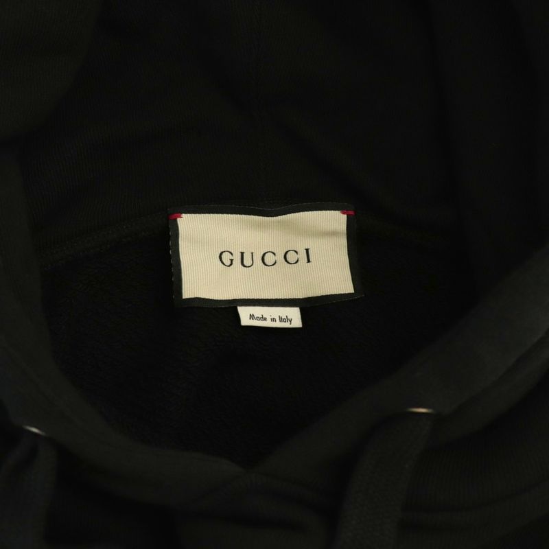 Gucci Sweat One Piece Pullover Logo Hood XS Black Cx • Gy20