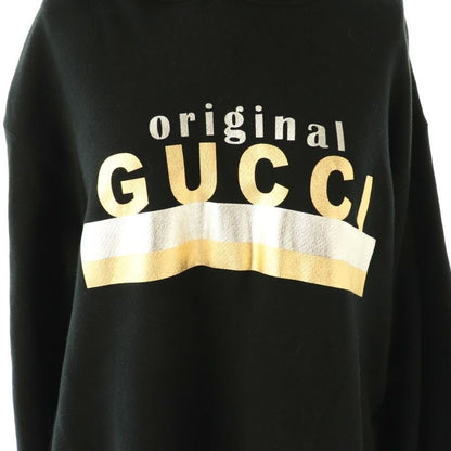 Gucci Sweat One Piece Pullover Logo Hood XS Black Cx • Gy20
