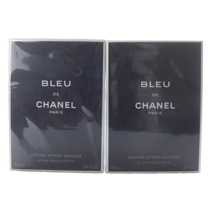 Chanel Bleu de Chanel Aftershave Lotion Moisturizer Set 100ml 90ml Black Yo6 •
