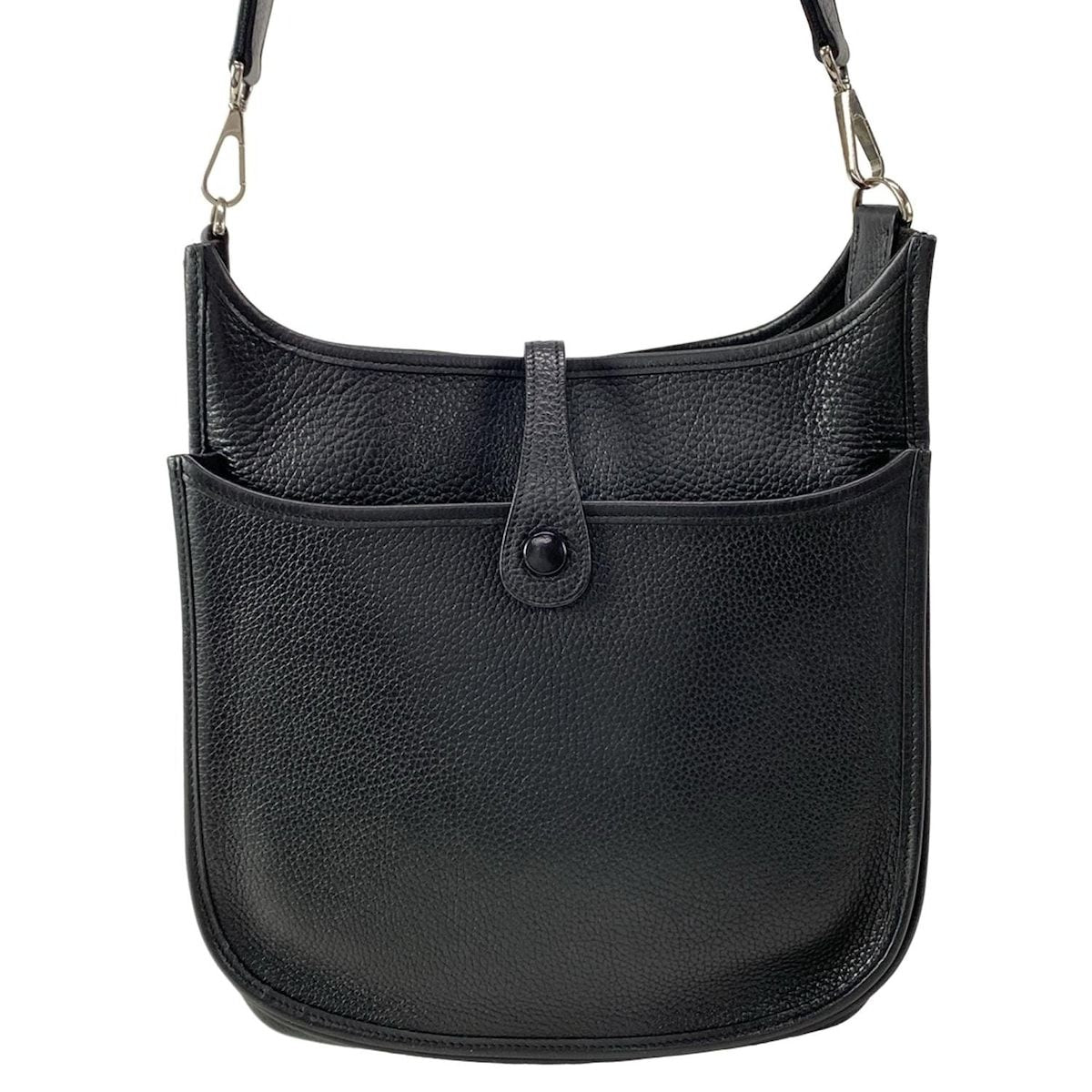 Hermes Shoulder Bag Evelyne Do PM Black Silver Hardware