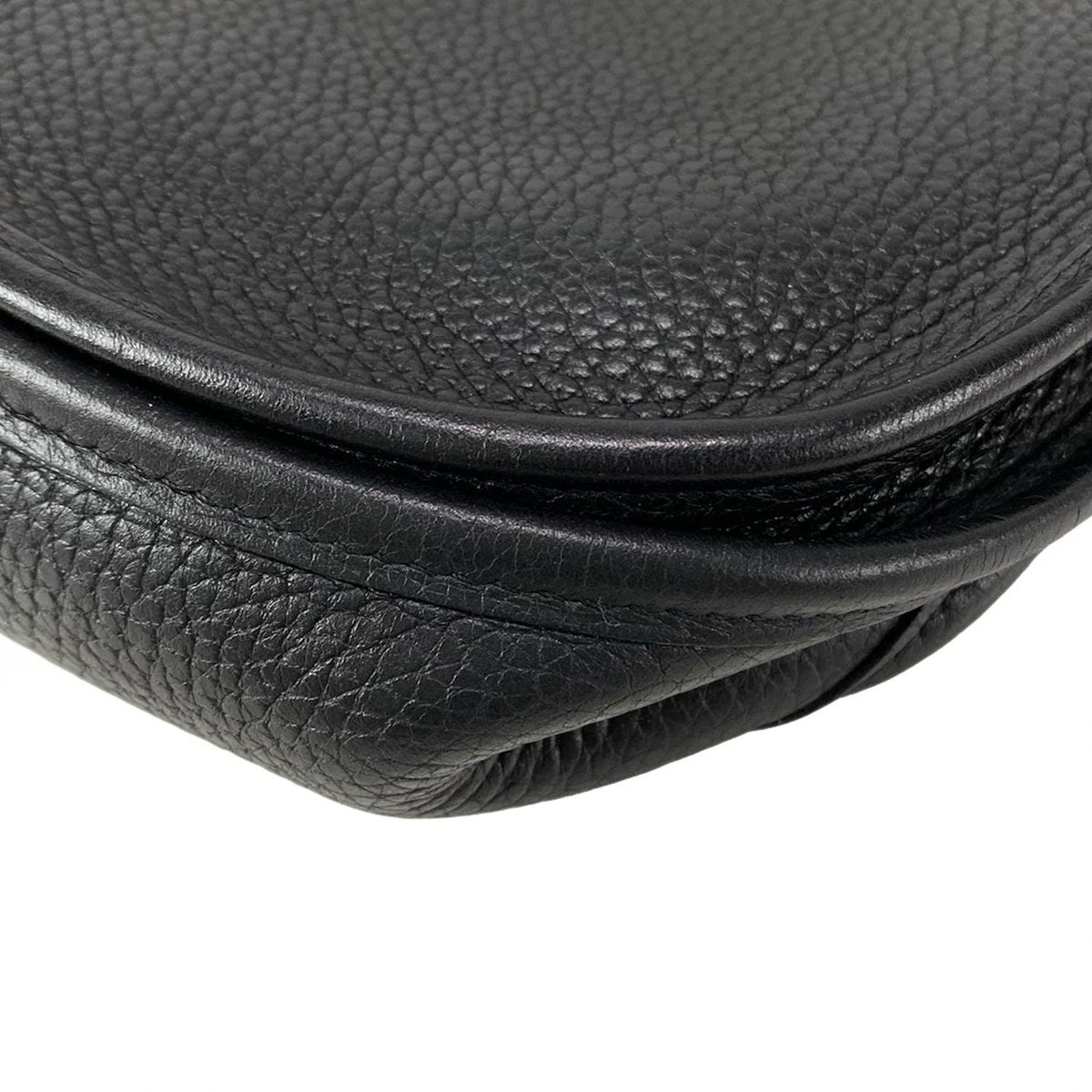 Hermes Shoulder Bag Evelyne Do PM Black Silver Hardware