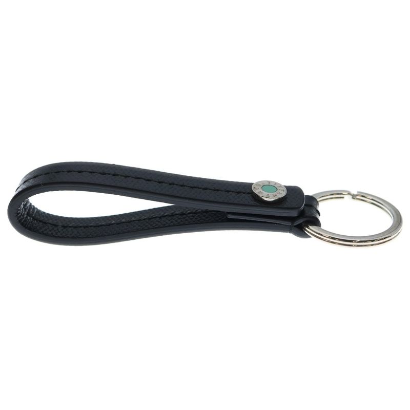 Tiffany & Co Bag Charm Key Ring Key Holder Leather Black X Silver