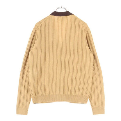 Gucci Wool Blend Ribbed Knit Cardigan with Patch Brown 646809 Xkbqt