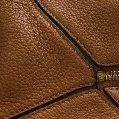 Loewe Puzzle Bag Small 2way Bag Shoulder Bag Handbag Brown Leather Gold Hardware