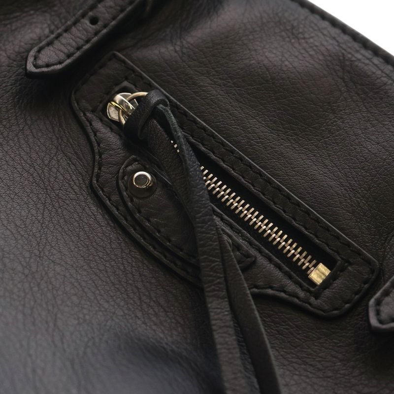 Balenciaga Paper Handbag Mini Bag Black Leather 305572 Silver Hardware