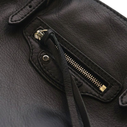 Balenciaga Paper Handbag Mini Bag Black Leather 305572 Silver Hardware