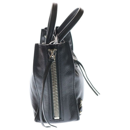 Balenciaga Paper Handbag Mini Bag Black Leather 305572 Silver Hardware