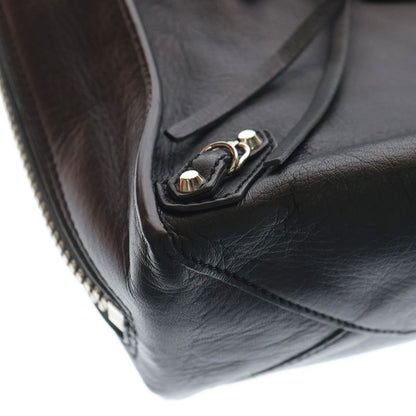 Balenciaga Paper Handbag Mini Bag Black Leather 305572 Silver Hardware