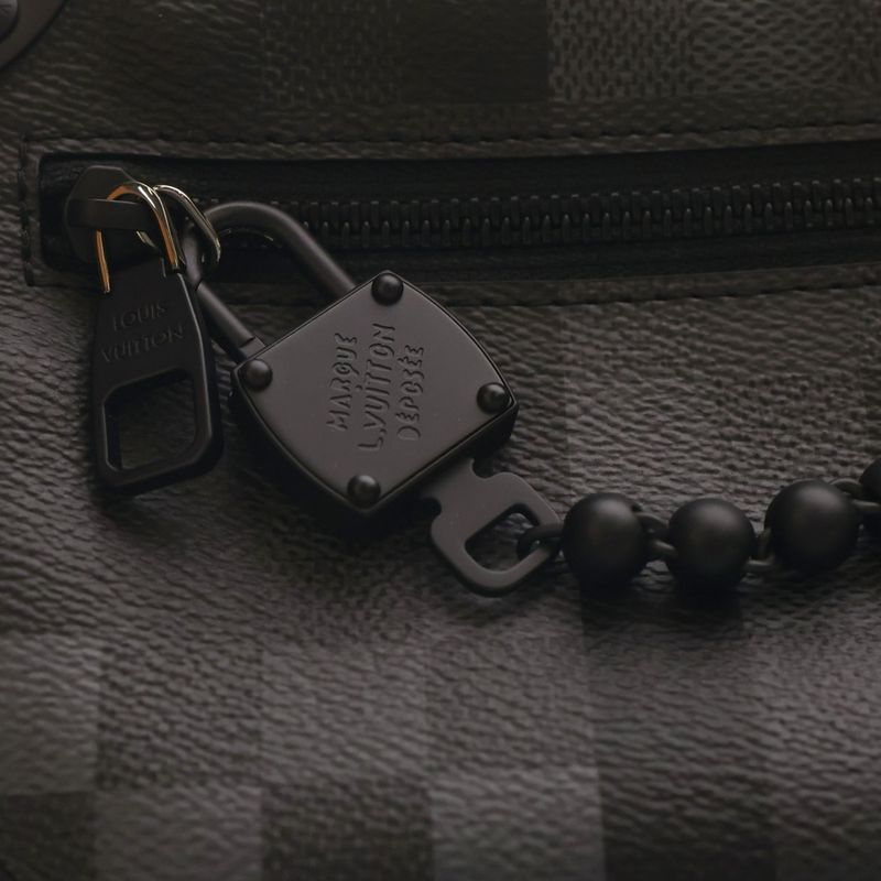 Louis Vuitton Damoflage Mini Soft Trunk Shoulder Bag Pouch Case Black Leather