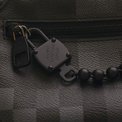 Louis Vuitton Damoflage Mini Soft Trunk Shoulder Bag Pouch Case Black Leather