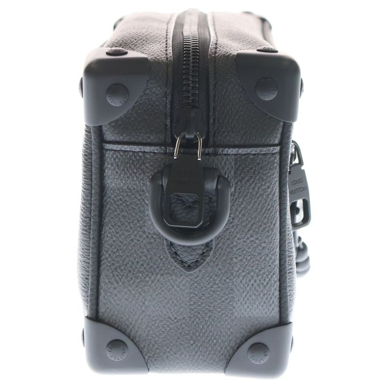 Louis Vuitton Damoflage Mini Soft Trunk Shoulder Bag Pouch Case Black Leather