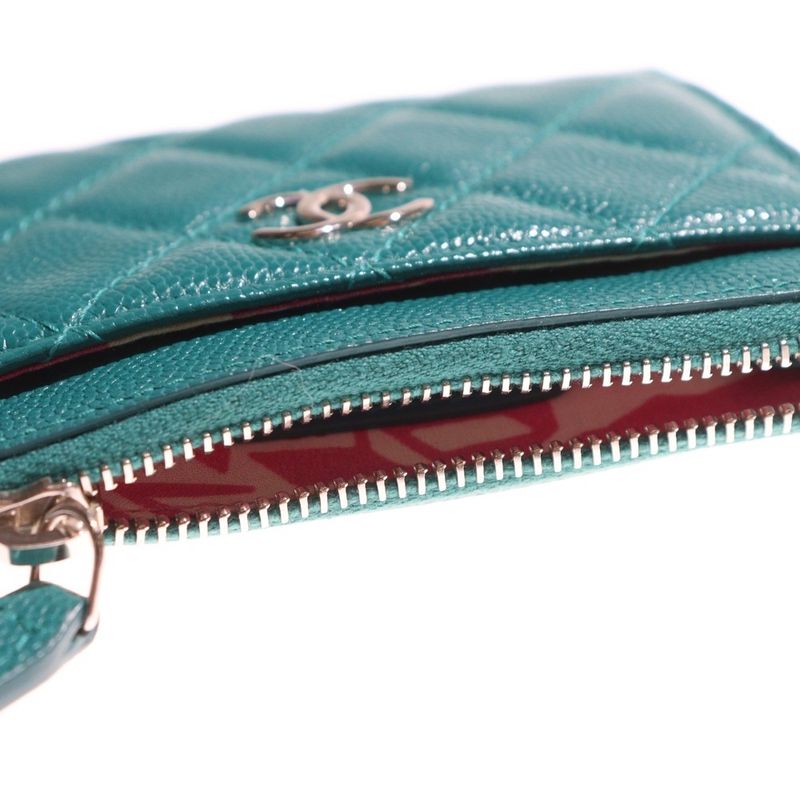 Chanel Matelasse Card Case Fragment Case Coin Case Accessory Case Turquoise