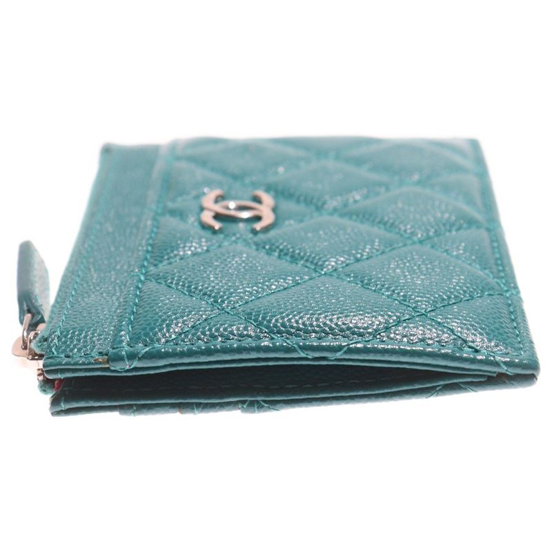 Chanel Matelasse Card Case Fragment Case Coin Case Accessory Case Turquoise